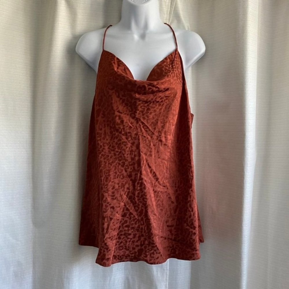 Animal print cowl neck tank top large